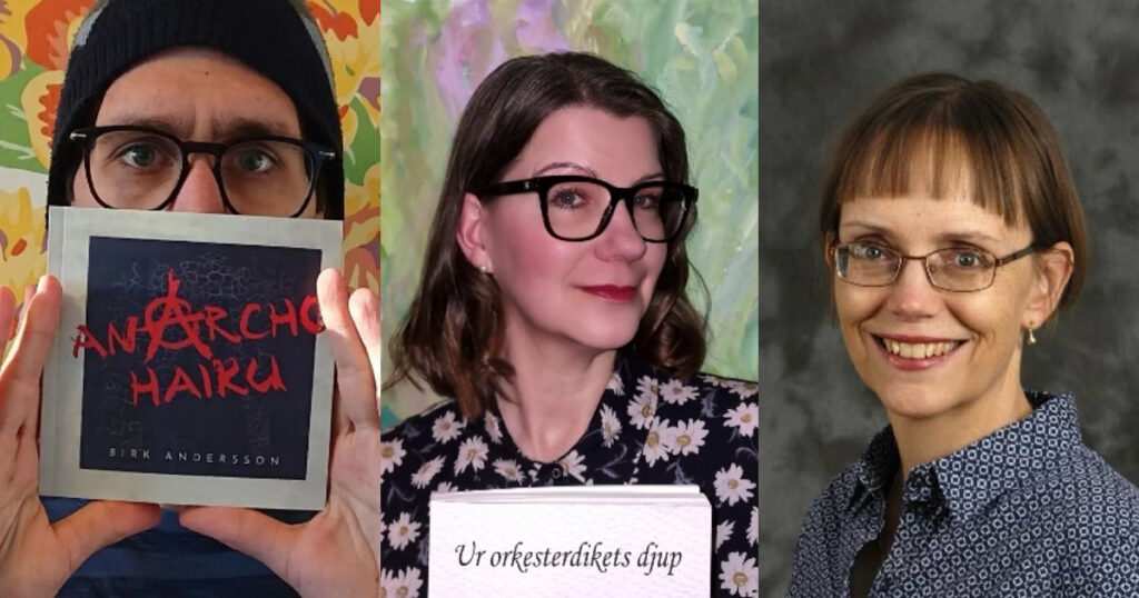 litteraturbaren 1 mars Haiku med poeterna Birk Andersson, Christina Karlsson och Torun Ewald